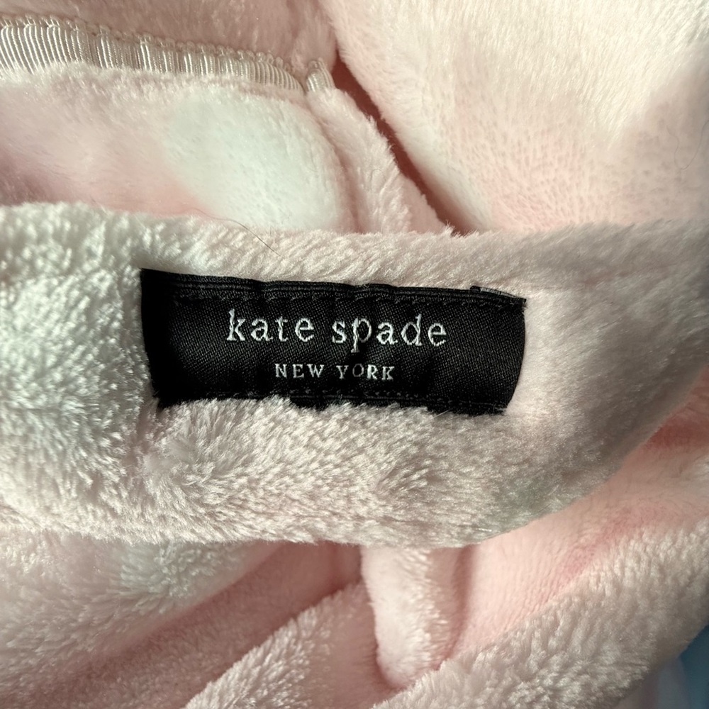 Kate Spade pink hearts soft plush bathrobe. L - Picture 2 of 8